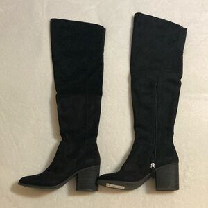 BP Logan black faux suede, over the knee boots, 9 1/2